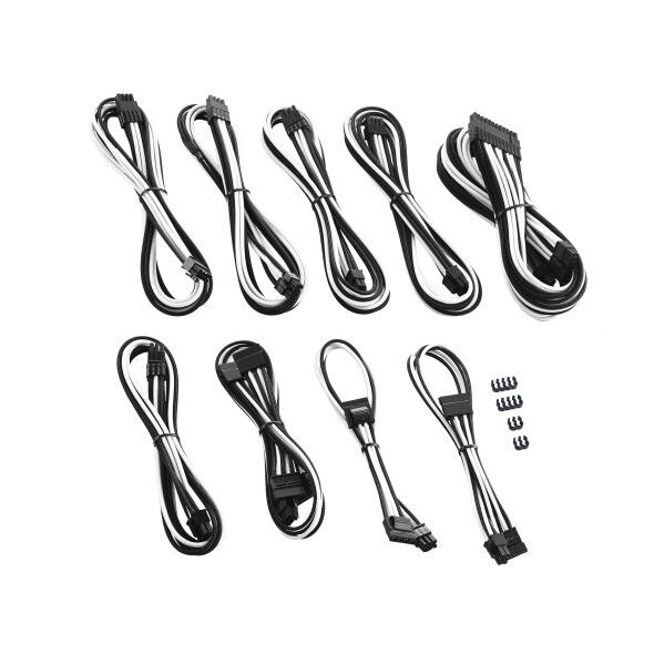 CableMod Zestaw kabli, Czarno-biały (CM-PCSI-FKIT-NKKW-R)