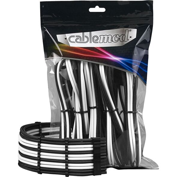 CableMod Zestaw kabli, Czarno-biały (CM-PCAB-BKIT-NKKW-3P)