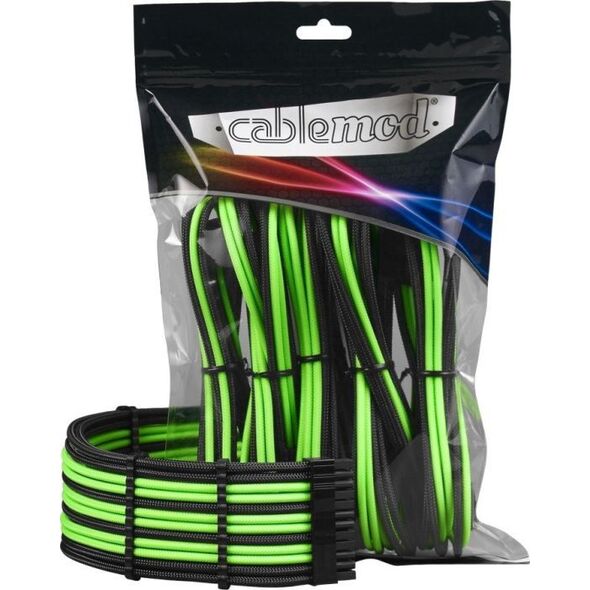 CableMod Zestaw kabli, Czarno-zielony (CM-PCAB-BKIT-NKKLG-3)