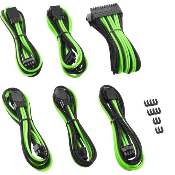 CableMod Zestaw kabli, Czarno-zielony (CM-PCAB-BKIT-NKKLG-3)