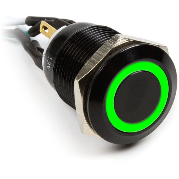 Impactics Przycisk Power do komputera 19mm, IP65, zielony LED (LAN_22_IP65_ALB_GR_1)