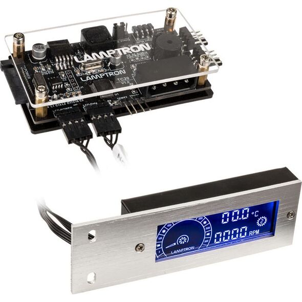 Lamptron Kontroler wentylatorów TC20 PCI RGB - srebrny (LAMP-TC20S)