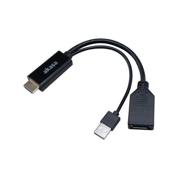 Adapter AV Akasa HDMI - DisplayPort + USB-A czarny (AK-CBHD24-25BK)