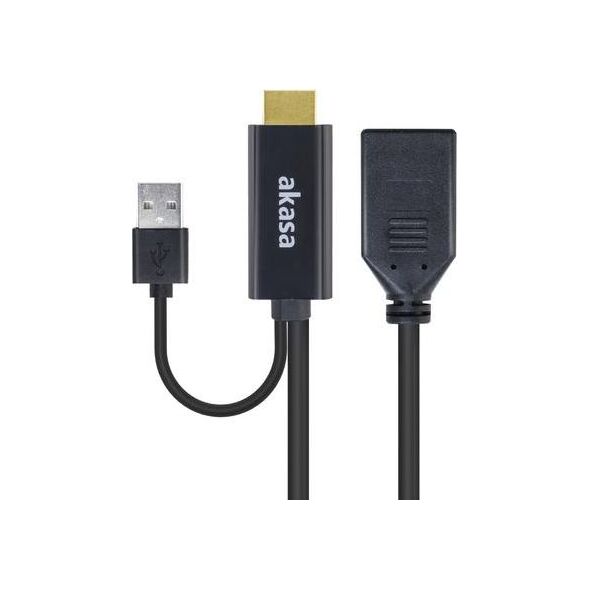 Adapter AV Akasa HDMI - DisplayPort + USB-A czarny (AK-CBHD24-25BK)