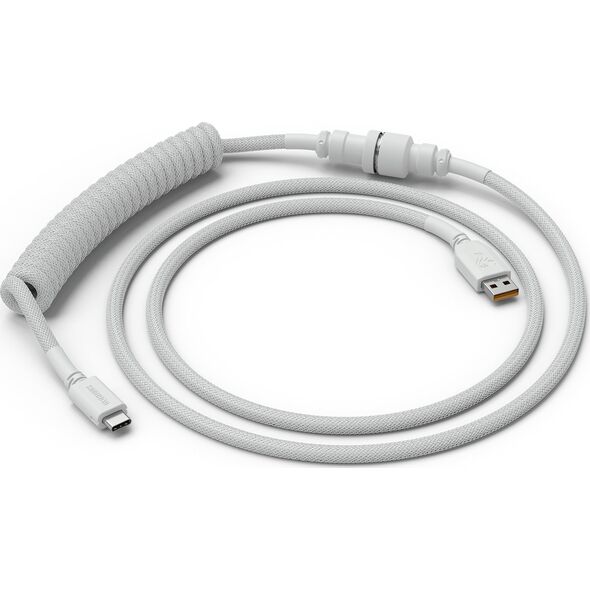 Kabel USB Glorious PC Gaming Race USB-A - USB-C 1.36 m Biały (GLO-CBL-COIL-WHITE)