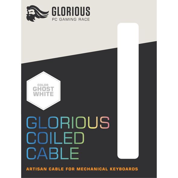 Kabel USB Glorious PC Gaming Race USB-A - USB-C 1.36 m Biały (GLO-CBL-COIL-WHITE)