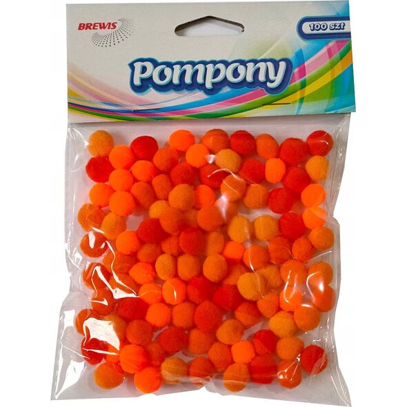 BREWIS Pompoms POM32 1cm πορτοκαλί αποχρώσεις 100 τμχ 8627251 5906190689795