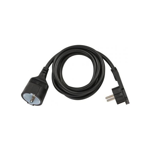 Kabel zasilający Brennenstuhl Brennenstuhl Verlängerungskabel mit Winkel-Flachstecker, 2m - schwarz