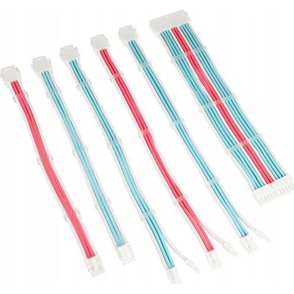 Kolink Kolink Core Adept Braided Cable Extension Kit - Brilliant White/Neon Blue/Pure Pink