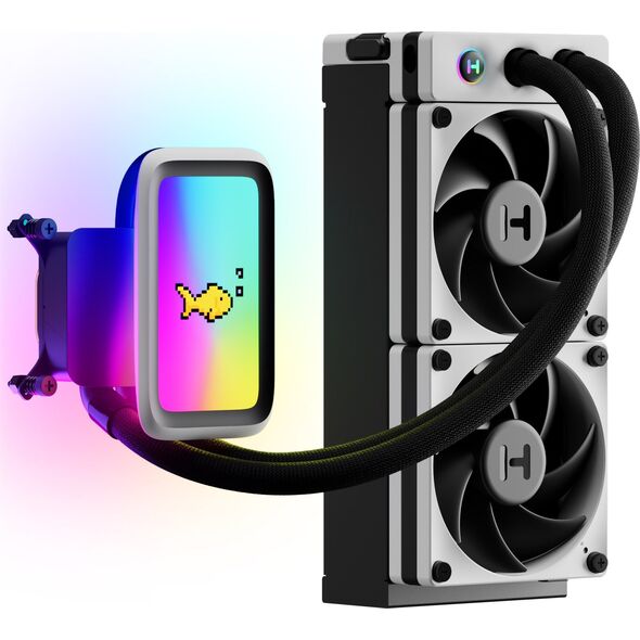 Chłodzenie wodne Hyte THICC Q60 240mm LCD All In One CPU Liquid Cooler - biały/czarny