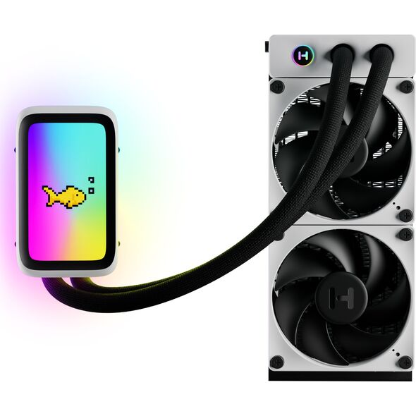 Chłodzenie wodne Hyte THICC Q60 240mm LCD All In One CPU Liquid Cooler - biały/czarny