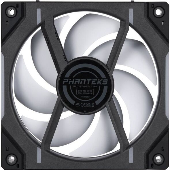 Phanteks PHANTEKS D30 PWM Reverse Airflow D-RGB fan, triple pack - 120mm, black