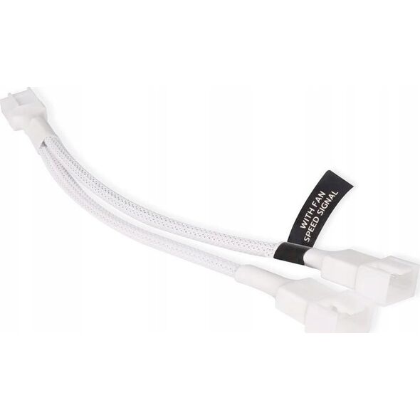 Kabel zasilający Alphacool Alphacool Y-Splitter 4-Pin auf 2x 4-Pin PWM 15cm - weiß
