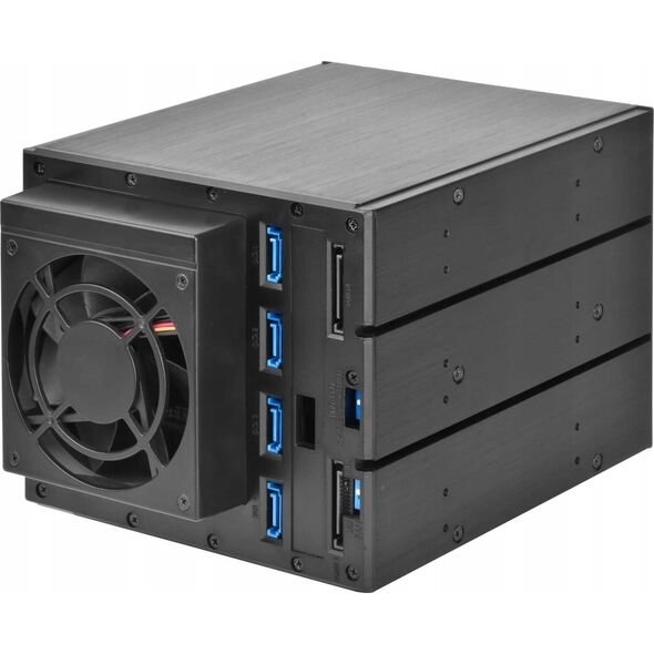 SilverStone SilverStone SST-FS304-12G Externes 3,5-Zoll-Gehäuse, 4-Bay - schwarz