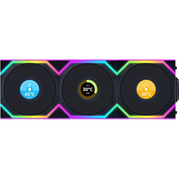 Wentylator Lian Li UNI FAN SL Wireless LCD 120 3-pack czarny (12SLLCD1W3B)
