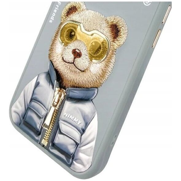 Nimmy iPhone 15 6.1" case gray/grey Cool&Cute 2.0 Bear