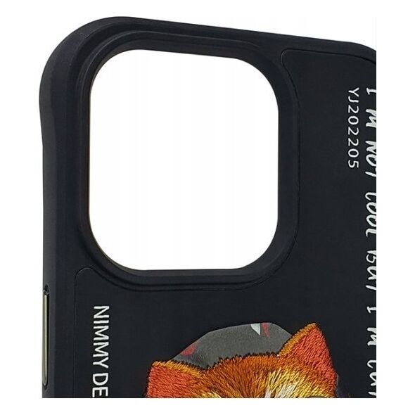 Nimmy iPhone 15 Pro 6.1" Case Black Glasses Cool Cat
