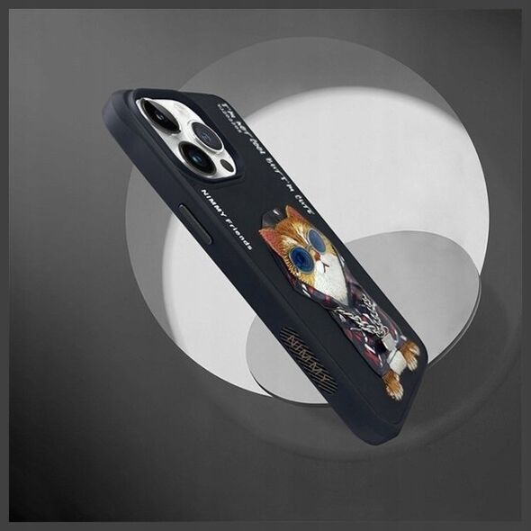 Nimmy iPhone 15 Pro 6.1" Case Black Glasses Cool Cat