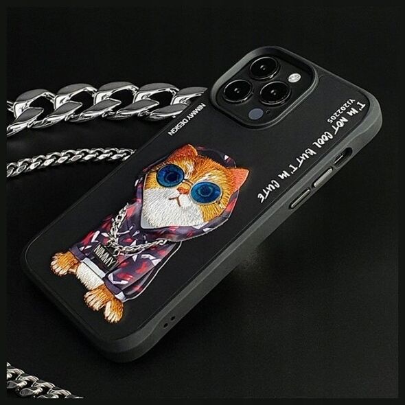 Nimmy iPhone 15 Pro 6.1" Case Black Glasses Cool Cat
