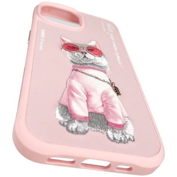 Nimmy iPhone 15 6.1" case pink/pink Glasses Cool Cat
