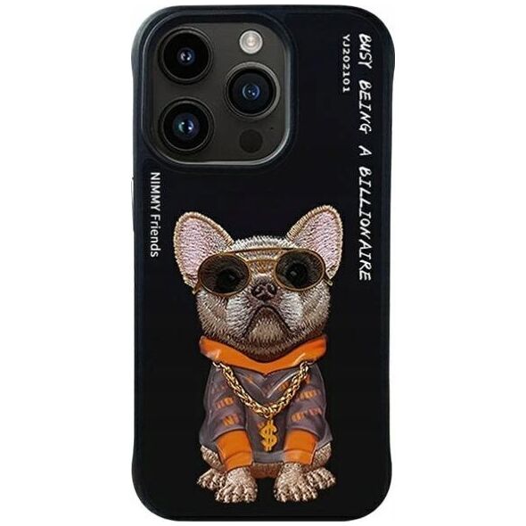 Nimmy iPhone 15 Pro 6.1" Case Black Glasses Cool Dog