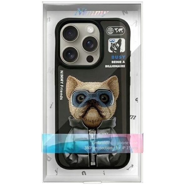 Nimmy iPhone 15 Pro 6.1" Case Black Cool&Cute 2.0 Dog