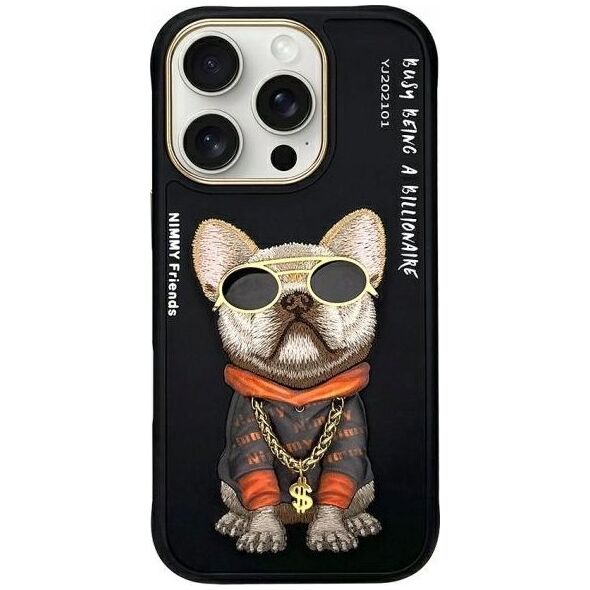 Nimmy iPhone 16 Pro Max 6.9" Case Black Glasses Cool Dog