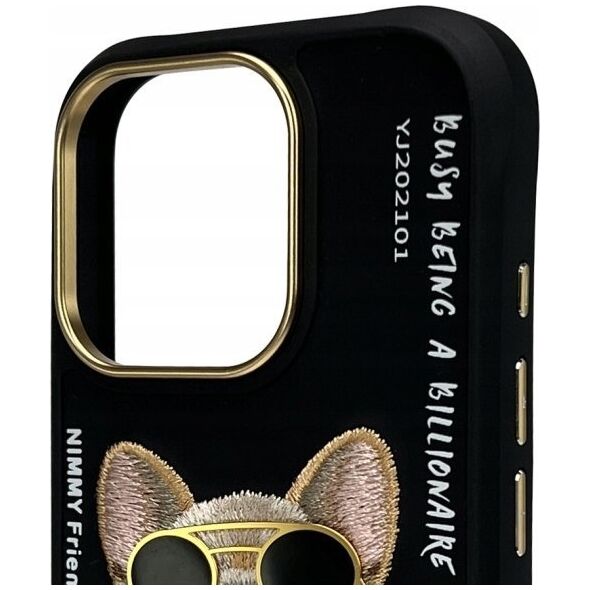 Nimmy iPhone 16 Pro Max 6.9" Case Black Glasses Cool Dog