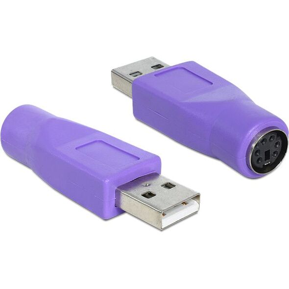 Adapter USB Delock USB - PS/2 Fioletowy  (65461)