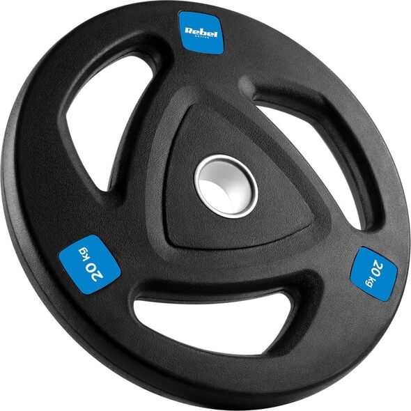 Rebel Obciążenie żeliwne gumowane 20kg, otwór olimpijski 51mm,  REBEL ACTIVE