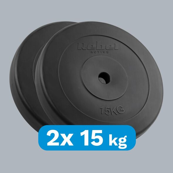 Rebel Zestaw obciążeń bitumicznych 2x15kg, otwór 31mm, talerz klasyczny, REBEL ACTIVE