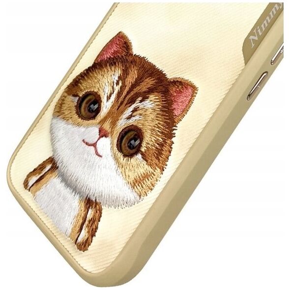 Nimmy case iPhone 16 6.1" khaki Big Eyed Pet 2.0 Cat