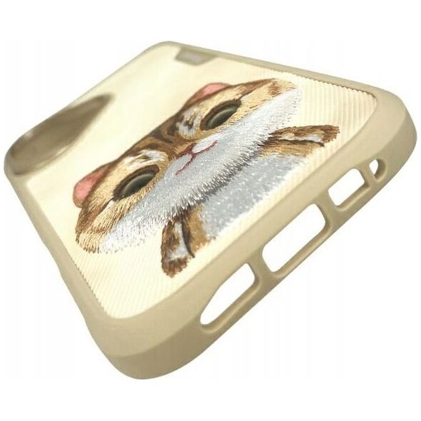 Nimmy case iPhone 16 6.1" khaki Big Eyed Pet 2.0 Cat