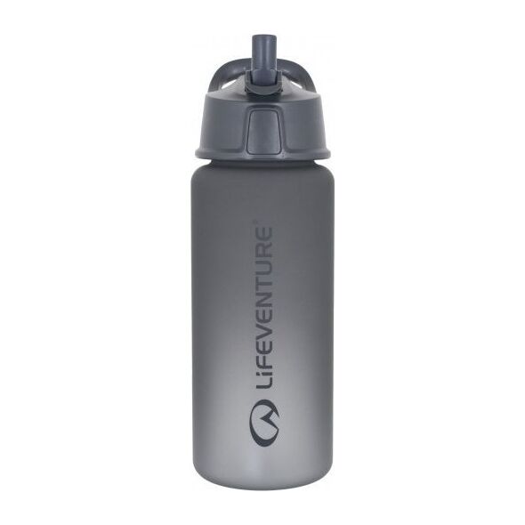 Lifeventure Flip-Top Water Bottle, Grey