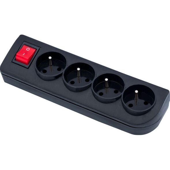 Elgotech Rozgałęźnik do przedłużacza z wyłącznikiem 4-gniazda z/u czarny GN-40W-2