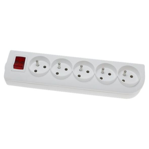 Elgotech Rozgałęźnik do przedłużacza z wyłącznikiem 5-gniazd z/u biały GN-50W