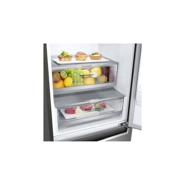 Lodówka LG LG | Šaldytuvas | GBB72PZEMN | Energy efficiency class E | Free standing | Combi | Height 203 cm | No Frost system | Šaldytuvas net capacity 277 L | Šaldiklis net capacity 107 L | 36 dB | Sidabrinis