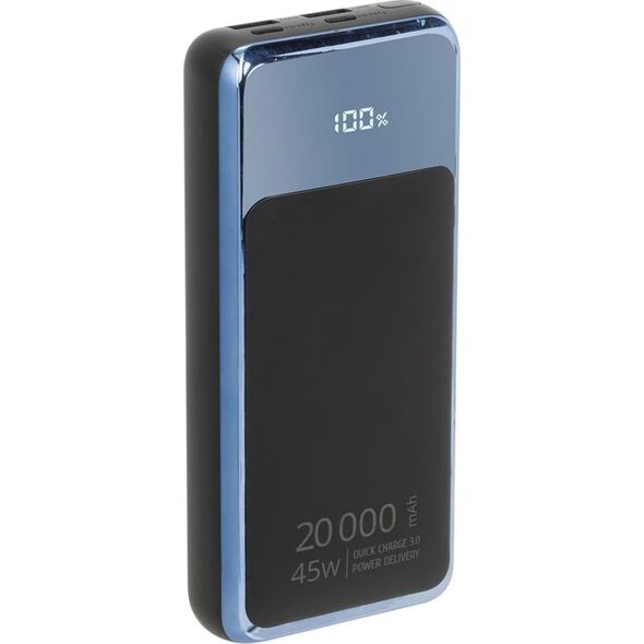 RivaCase POWERBANK DO LAPTOPA, TABLETU, SMARTF. 20.000 MAH USB-C 45W, 2X WE/WY USB-C PD 45W, 2X USB-A QC 3.0 18W, LCD, CZARNY