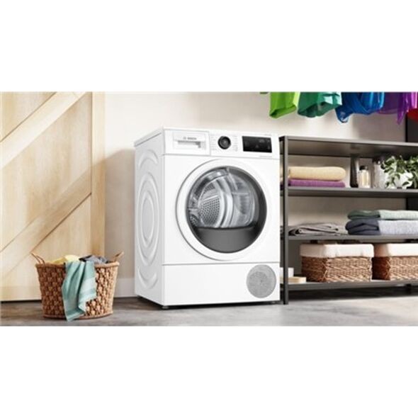 Suszarka do ubrań Bosch Bosch Dryer Machine with Heat Pump | WTU876IHSN | Energy efficiency class A++ | Front loading | 9 kg | LED | Depth 61.3 cm | White
