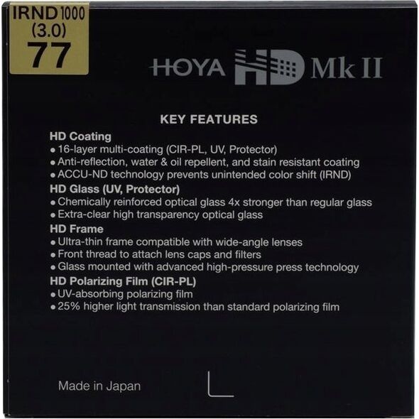 Hoya filter neutral density HD Mk II IRND1000 55mm