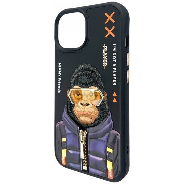 Nimmy case iPhone 15 6.1" black/black Cool&Cute 2.0 Monkey