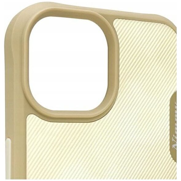 Nimmy case iPhone 15 6.1" khaki Big Eyed Pet 2.0 Cat