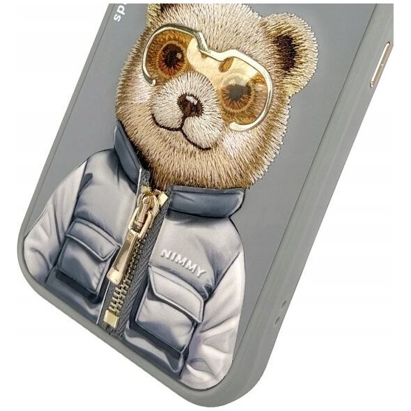 Nimmy iPhone 15 Pro 6.1" case gray/grey Cool&Cute 2.0 Bear