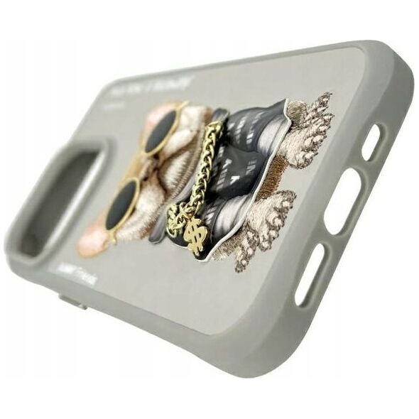 Nimmy iPhone 15 Pro 6.1" case gray/grey Glasses Cool Dog