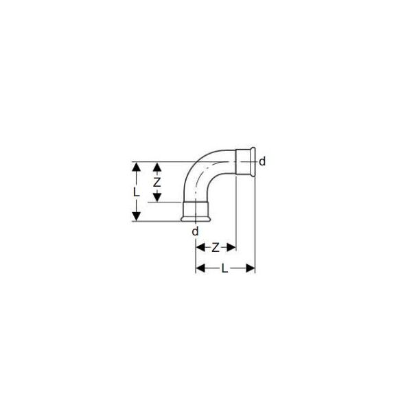 Geberit Kolana 90° Mapress Edelstahl 15mm (30102)