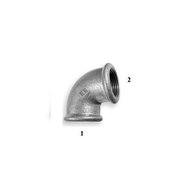 Odlewnia Zawiercie Kolano 90° redukcyjne A1 3/4 x 1/2" ocynk