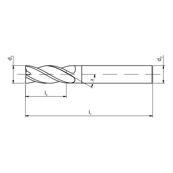 Fanar Frez trzpieniowy VHM AL 8 x 63mm (M9-341700-0080)