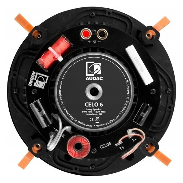 Audac AUDAC CELO6I/W Wysokiej klasy 2-drożny 6" głośnik sufitowy Wersja biała - 8Ω (RAL9016 + Logo)