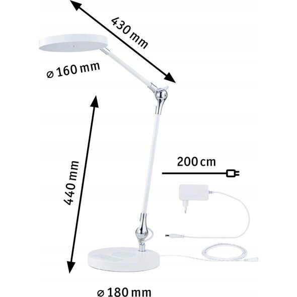 Lampka biurkowa Paulmann Lampka biurkowa NUMIS QI LED 11W 2700K-6500K 1000lm DIM + ładowanie indukcyjne 230V biały / aluminium