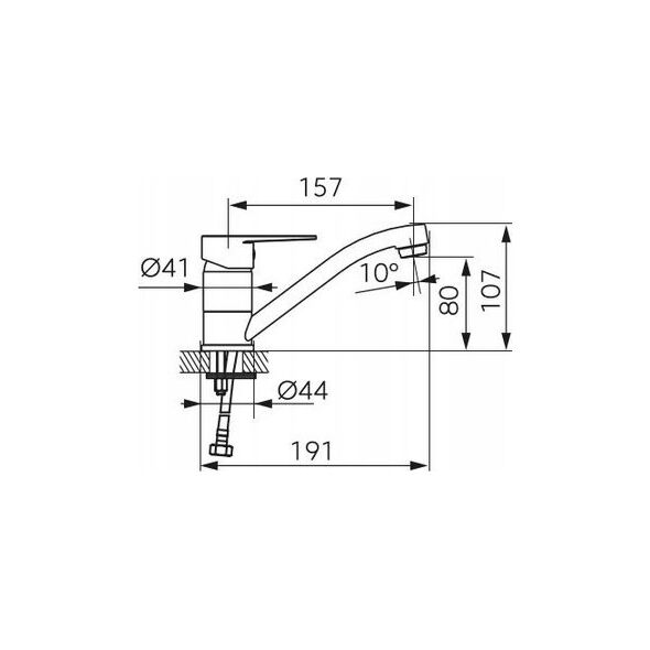 Bateria umywalkowa BTR2ABL / FERRO / RITTO / BATERIA UMYWALKA STOJĄCA, Z OBROTOWĄ WYLEWKĄ, CZARNA /